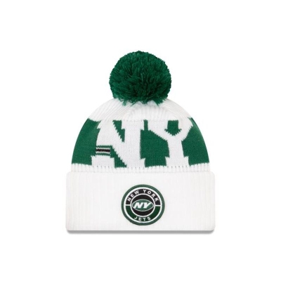 New York Jets Gorra | New Era NFL Alternate Cold Weather Sport Knit Beanie Mexico - Blancos